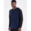 imageNELEUS Mens Running Shirt Long Sleeve Workout Shirts with Hoods5102 2 Pack redNavy Blue