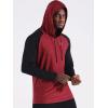 imageNELEUS Mens Running Shirt Long Sleeve Workout Shirts with Hoods5102 2 Pack redNavy Blue