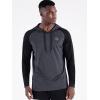 imageNELEUS Mens Running Shirt Long Sleeve Workout Shirts with Hoods5102 Dark GreyLight GreenRed 3 Pack