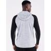 imageNELEUS Mens Running Shirt Long Sleeve Workout Shirts with Hoods5102 Dark GreyRedLight Grey 3 Pack