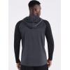 imageNELEUS Mens Running Shirt Long Sleeve Workout Shirts with Hoods5102 Dark GreySlate GreyRed 3 Pack