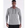 imageNELEUS Mens Running Shirt Long Sleeve Workout Shirts with HoodsUpf 50 BlackGrey 2 Pack