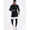 imageNELEUS Mens Running Shirt Long Sleeve Workout Shirts with HoodsUpf 50 BlackGrey 2 Pack