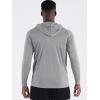 imageNELEUS Mens Running Shirt Long Sleeve Workout Shirts with HoodsUpf 50 BlackGreyLight Blue 3 Pack