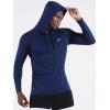 imageNELEUS Mens Running Shirt Long Sleeve Workout Shirts with HoodsUpf 50 BlackNavyLight Blue 3 Pack