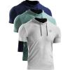 imageNELEUS Mens Dry Fit Performance Athletic Shirt with Hoods5063 3 Pack navyLight GreenLight Grey