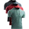 imageNELEUS Mens Dry Fit Performance Athletic Shirt with Hoods5063 3 Pack slate GrayRedLight Green