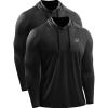 imageNELEUS Mens Running Shirt Long Sleeve Workout Shirts with HoodsUpf 50 BlackBlack 2 Pack