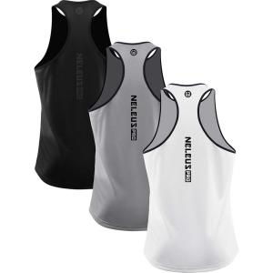 imageNELEUS Mens 3 Pack Running Tank Top Dry Fit YBack Athletic Workout Tank Tops5097 BlackGreyWhite 3 Pack