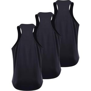 imageNELEUS Mens 3 Pack Running Tank Top Dry Fit YBack Athletic Workout Tank Tops5161 BlackBlackBlack