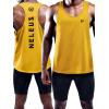 imageNELEUS Mens 3 Pack Dry Fit YBack Muscle Tank Top5031 3 Pack Blue red yellow