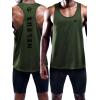 imageNELEUS Mens 3 Pack Dry Fit YBack Muscle Tank Top5031 3 Pack Olive Green blue navy Blue