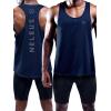 imageNELEUS Mens 3 Pack Dry Fit YBack Muscle Tank Top5031 3 Pack Olive Green blue navy Blue