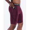 imageNELEUS Mens 3 Pack Running Compression Shorts with Pockets6082 BlackGreyRed 3 Pack