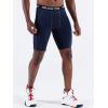 imageNELEUS Mens Compression Short with Pocket Dry Fit Yoga Running Shorts Pack of 36081 RedNavyBlue 3 Pack