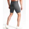 imageNELEUS Mens Compression Short with Pocket Dry Fit Yoga Running Shorts Pack of 36115 BlackGreyLight Green  3 Pack