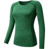 imageNELEUS Womens 3 Pack Compression Shirts Long Sleeve Yoga Athletic Running T Shirt8021 Green grey blue