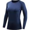 imageNELEUS Womens 3 Pack Compression Shirts Long Sleeve Yoga Athletic Running T Shirt8021black grey navy Blue