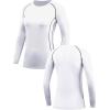 imageNELEUS Womens 3 Pack Compression Shirts Long Sleeve Yoga Athletic Running T Shirt8021black grey white