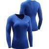 imageNELEUS Womens 3 Pack Compression Shirts Long Sleeve Yoga Athletic Running T ShirtVneck BlackGreyBlue 3 Pack