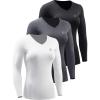 V-neck: Black/Grey/White 3 Pack