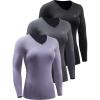 V-neck: Purple/Black/Grey 3 Pack