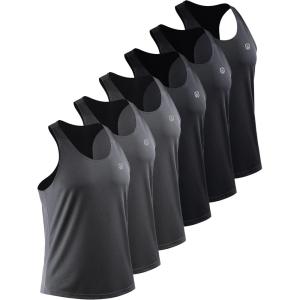 imageNELEUS Mens Workout Running Tank Top Sleeveless Gym Athletic Shirts6 PackBlack3pcs grey3pcs