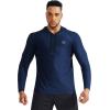imageNELEUS Mens Dry Fit Athletic Shirt Workout Running Long Sleeve Shirts with Hoods5071 Navy BlueRed 2 Pack