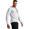 imageNELEUS Mens Dry Fit Athletic Shirt Workout Running Long Sleeve Shirts with Hoods5071 NavyLight GreyLight Green 3 Pack