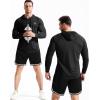 imageNELEUS Mens Dry Fit Athletic Shirt Workout Running Long Sleeve Shirts with Hoods5147 BlackBlackBlack 3 Pack