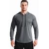 imageNELEUS Mens Dry Fit Athletic Shirt Workout Running Long Sleeve Shirts with Hoods5147 BlackGreyRed 3 Pack