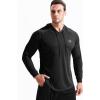 imageNELEUS Mens Dry Fit Athletic Shirt Workout Running Long Sleeve Shirts with Hoods5147 BlackGreyRed 3 Pack