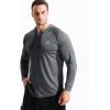 imageNELEUS Mens Dry Fit Athletic Shirt Workout Running Long Sleeve Shirts with Hoods5147 BlackGreyRed 3 Pack