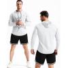 imageNELEUS Mens Dry Fit Athletic Shirt Workout Running Long Sleeve Shirts with Hoods5147 BlackGreyWhite 3 Pack