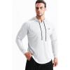 imageNELEUS Mens Dry Fit Athletic Shirt Workout Running Long Sleeve Shirts with Hoods5147 BlackGreyWhite 3 Pack