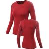 imageNELEUS Womens 3 Pack Athletic Compression Long Sleeve T Shirt Dry Fit03 3 Pack Black red white