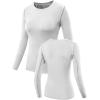 imageNELEUS Womens 3 Pack Athletic Compression Long Sleeve T Shirt Dry Fit03 3 Pack Black red white