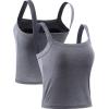 imageNELEUS Womens 3 Pack Athletic Compression Tank Top with Sport Bra Running Shirt8088 BlackGreyWhite