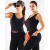 imageNELEUS Womens 3 Pack Athletic Compression Tank Top with Sport Bra Running Shirt8200 BlackRedNavy Blue