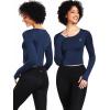 imageNELEUS Womens Running Workout Athletic Crop Shirts Pack of 3208 Black 2pcs  Navy Blue 2pcs