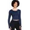 imageNELEUS Womens Running Workout Athletic Crop Shirts Pack of 3208 Black 2pcs  Navy Blue 2pcs
