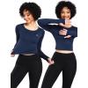 imageNELEUS Womens Running Workout Athletic Crop Shirts Pack of 3208 Black grey navy Blue white