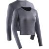 imageNELEUS Womens Running Workout Athletic Crop Shirts Pack of 3BlackGreyRed  Long Sleeve