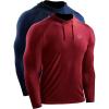 imageNELEUS Mens Dry Fit Athletic Shirt Workout Running Long Sleeve Shirts with Hoods5071 Navy BlueRed 2 Pack