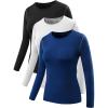 imageNELEUS Womens 3 Pack Athletic Compression Long Sleeve T Shirt Dry Fit03 3 Pack Black white blue
