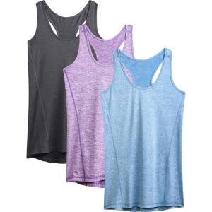 imageNELEUS Womens Workout Tank Top Racerback Yoga Tanks Athletic Gym Shirts06 Dark GreyPurpleLight Blue