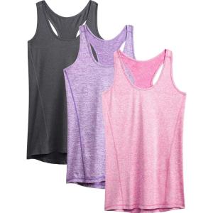 imageNELEUS Womens Workout Tank Top Racerback Yoga Tanks Athletic Gym Shirts06 Dark GreyPurpleRose Red