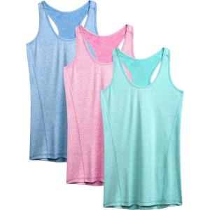 imageNELEUS Womens Workout Tank Top Racerback Yoga Tanks Athletic Gym Shirts06 Light BlueRose RedLight Green
