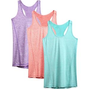 imageNELEUS Womens Workout Tank Top Racerback Yoga Tanks Athletic Gym Shirts06 OrangePurpleLight Green