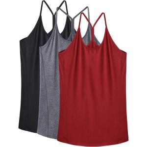 imageNELEUS Womens Workout Tank Top Racerback Yoga Tanks Athletic Gym Shirts8057 BlackGreyRed 3 Pack